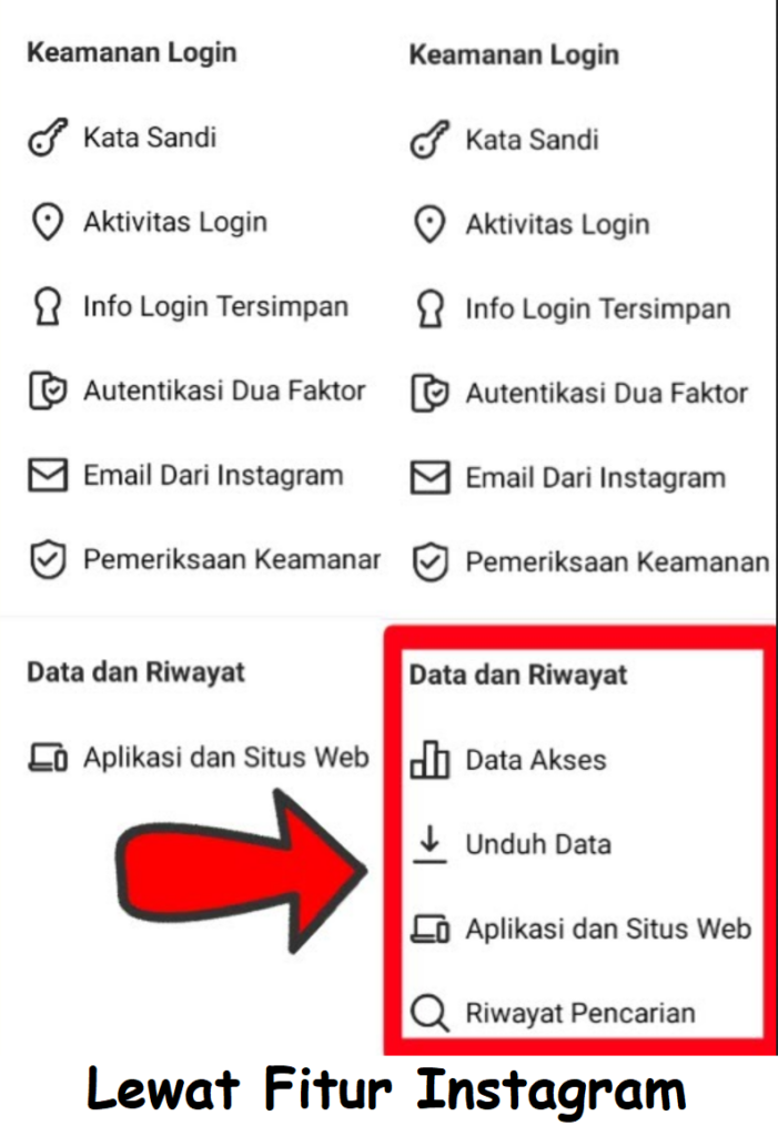 1. Lewat Fitur Instagram 1. Lewat Fitur Instagram