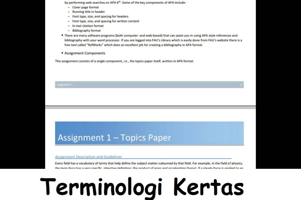 Terminologi Kertas