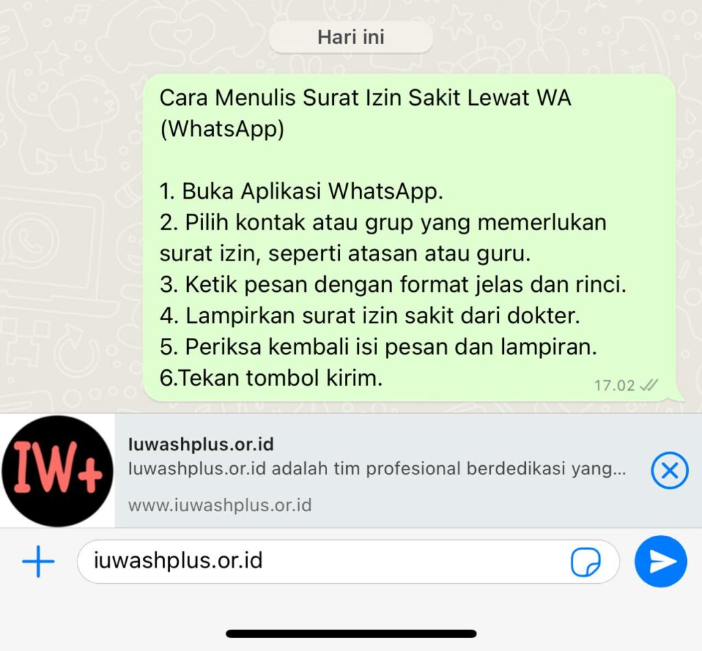 Cara Menulis Surat Izin Sakit Lewat WA (WhatsApp) Cara Menulis Surat Izin Sakit Lewat WA (WhatsApp)