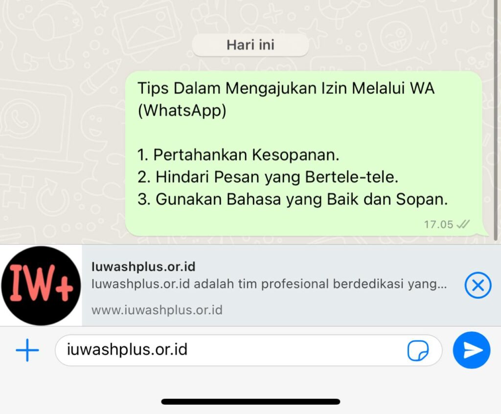 Tips Dalam Mengajukan Izin Melalui WA (WhatsApp)