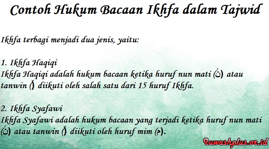 Contoh Hukum Bacaan Ikhfa dalam Tajwid Contoh Hukum Bacaan Ikhfa dalam Tajwid