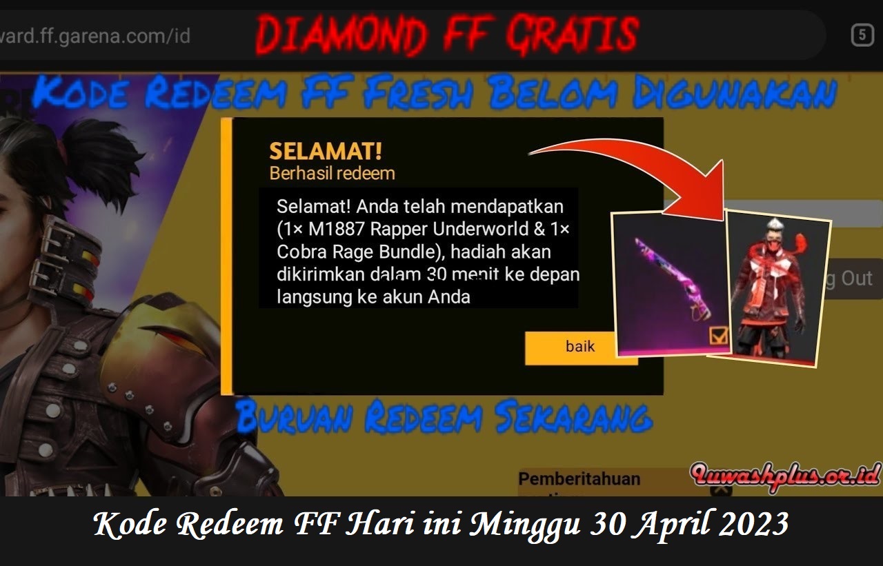 Kode Redeem FF Hari ini Minggu 30 April 2023 Terbaru Masih Aktif