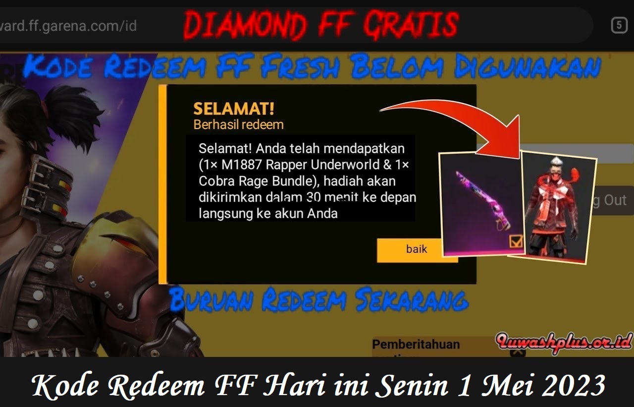 Kode Redeem FF Hari ini Senin 1 Mei 2023 Terbaru & Masih Aktif