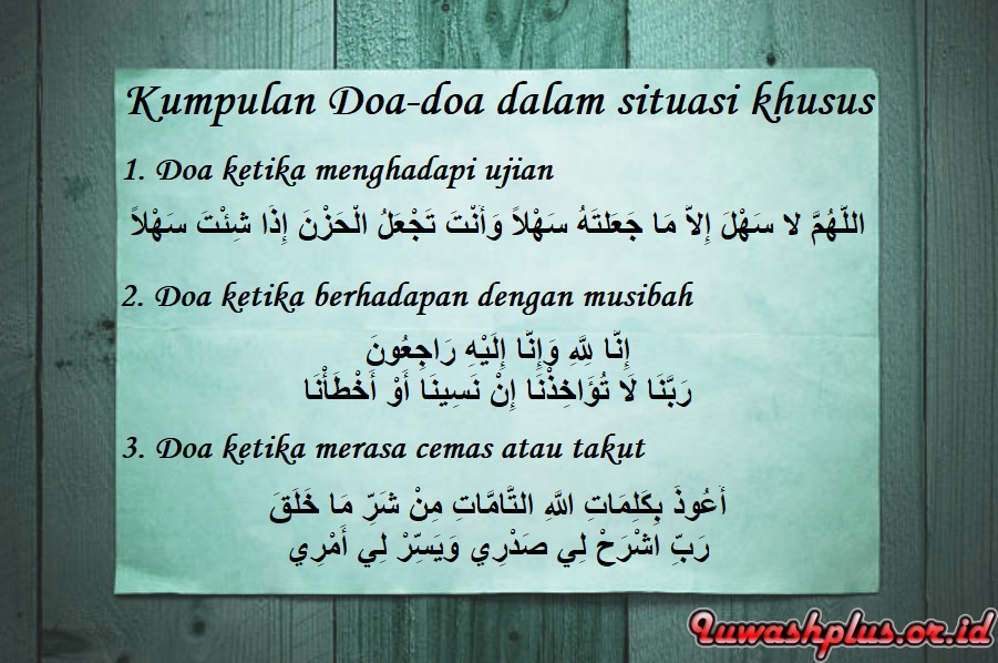 Kumpulan Doa-doa dalam situasi khusus Kumpulan Doa-doa dalam situasi khusus