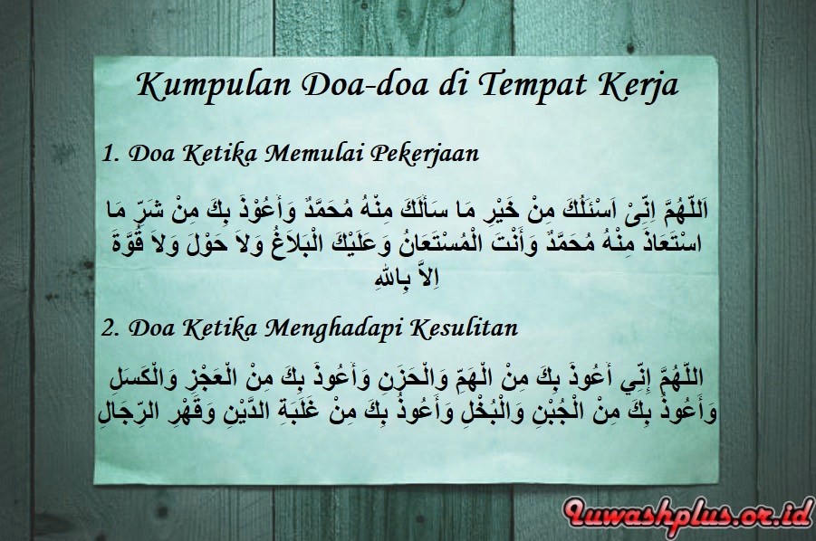 Kumpulan Doa-doa di Tempat Kerja