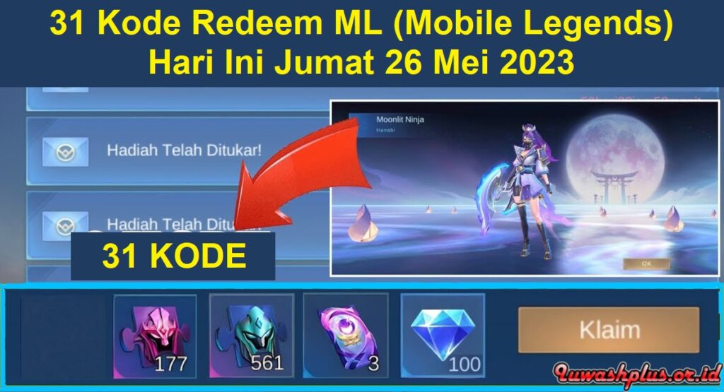 31 Kode Redeem ML (Mobile Legends) Hari Ini 26 Mei 2023