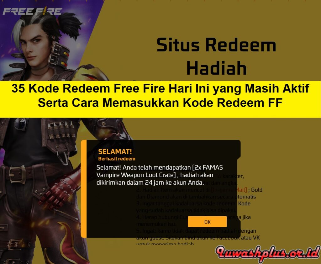 35 Kode Redeem Free Fire Hari Ini yang Masih Aktif