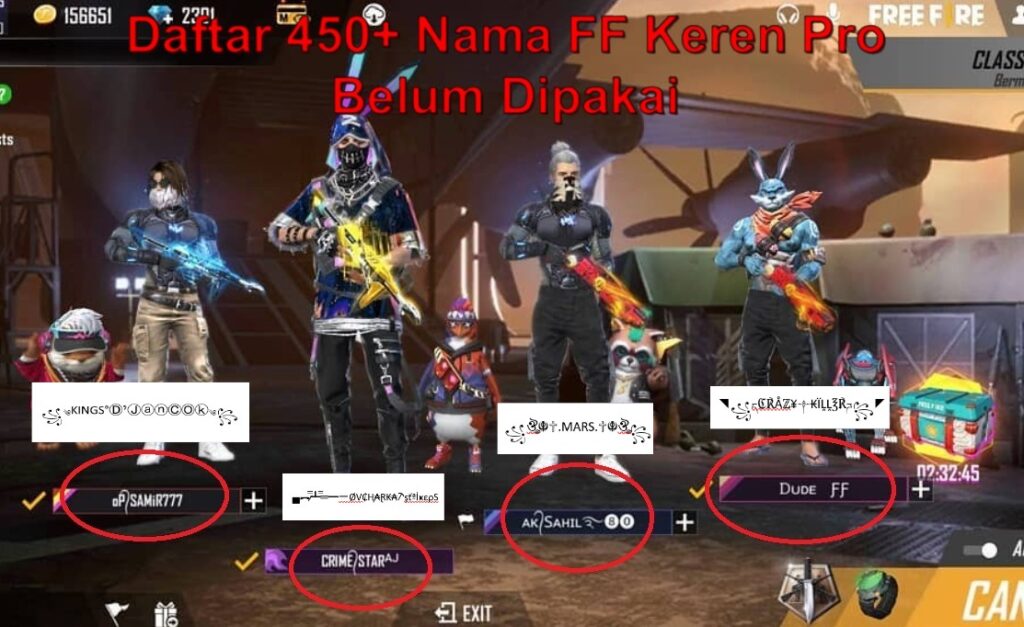 Daftar Nama FF Keren Pro Belum Dipakai Untuk Cewek dan Cowok 2023 Daftar Nama FF Keren Pro Belum Dipakai Untuk Cewek dan Cowok 2023
