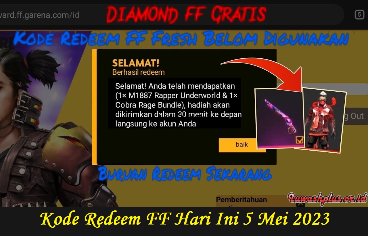 Kode Redeem FF Hari Ini 5 Mei 2023 & Cara Memasukkan Kode