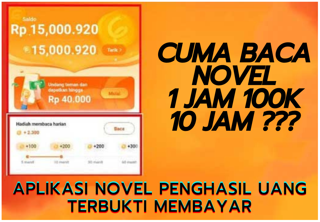 10 Aplikasi Novel Penghasil Uang Real Membayar 100%