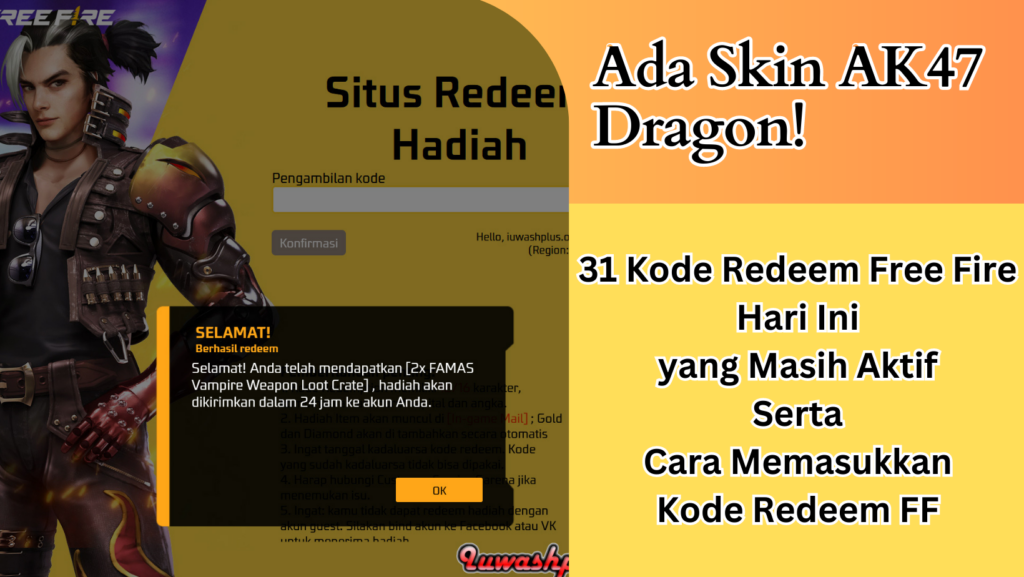 31 Kode Redeem Free Fire Hari Ini yang Masih Aktif