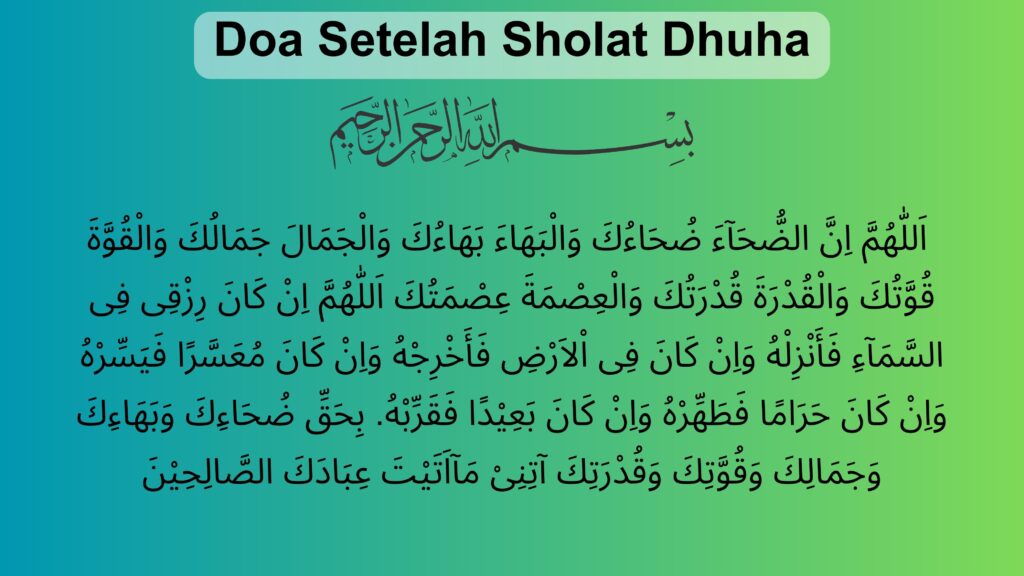 Bacaan Doa Setelah Sholat Dhuha Dalam Bahasa Arab, Latin dan Terjemahannya