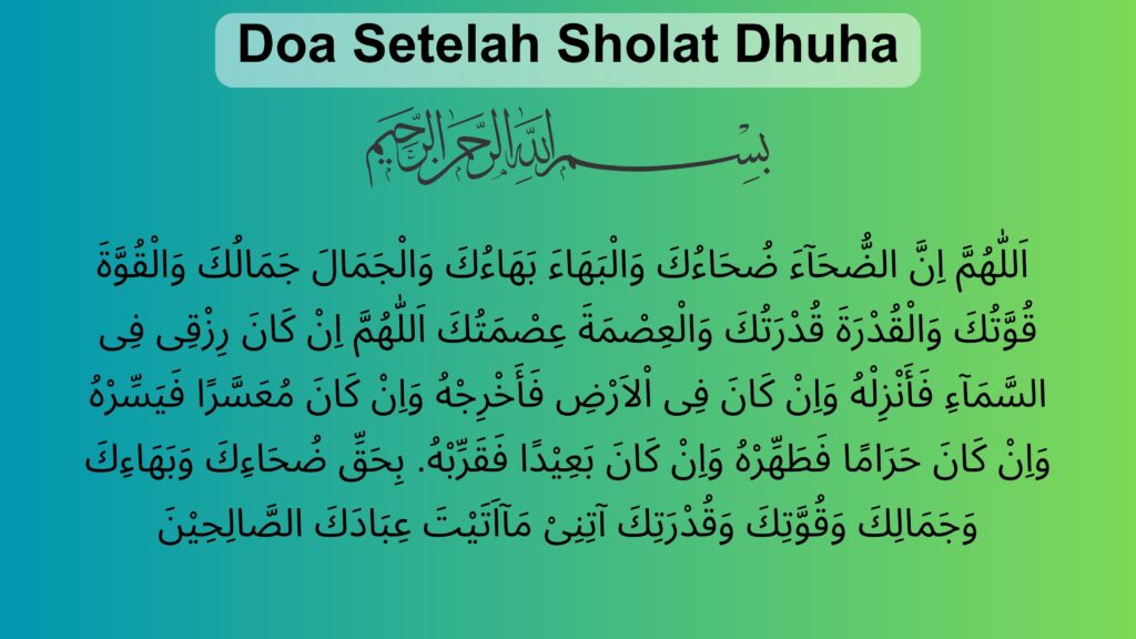 Bacaan Doa Setelah Sholat Dhuha Dalam Bahasa Arab, Latin dan Terjemahannya Bacaan Doa Setelah Sholat Dhuha Dalam Bahasa Arab, Latin dan Terjemahannya