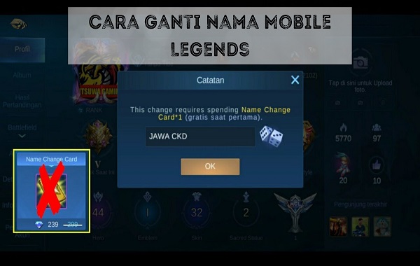 Cara Ganti Nama Mobile Legends