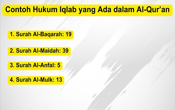 Contoh Hukum Iqlab yang Ada dalam Al-Qur’an Contoh yang Ada dalam Al-Qur’an