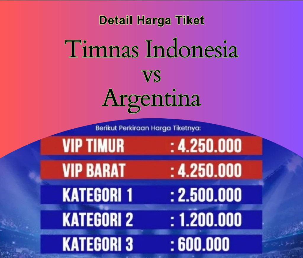 Link Cara Hingga Harga Beli Tiket Timnas Indonesia Vs Argentina