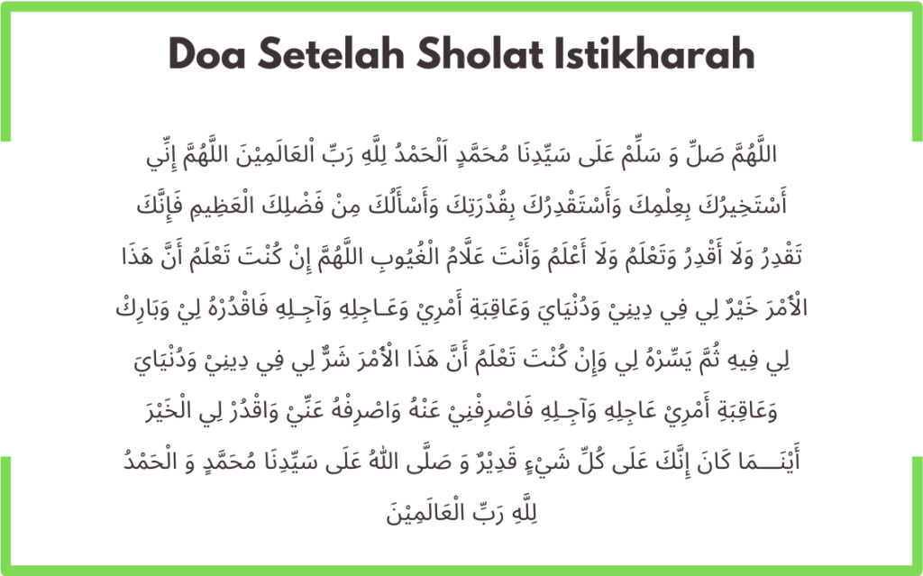 Doa Setelah Sholat Istikharah (Arab, Latin, Terjemahan dan Audio)