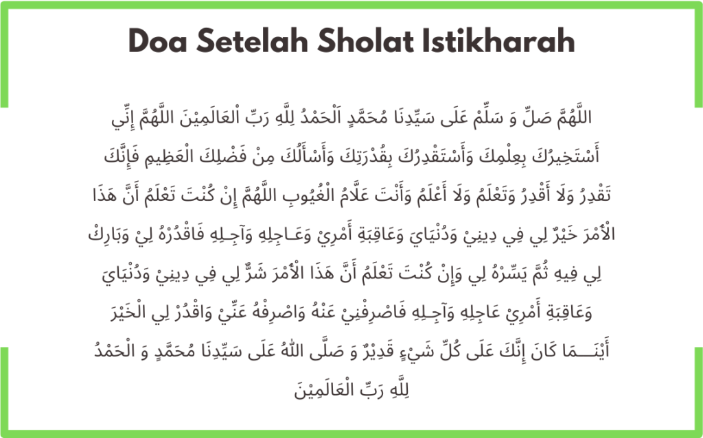 Doa Setelah Sholat Istikharah (Arab, Latin, Terjemahan dan Audio) Doa Setelah Sholat Istikharah (Arab, Latin, Terjemahan dan Audio)