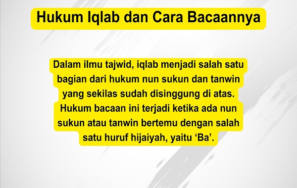 Hukum Iqlab dan Cara Bacaannya