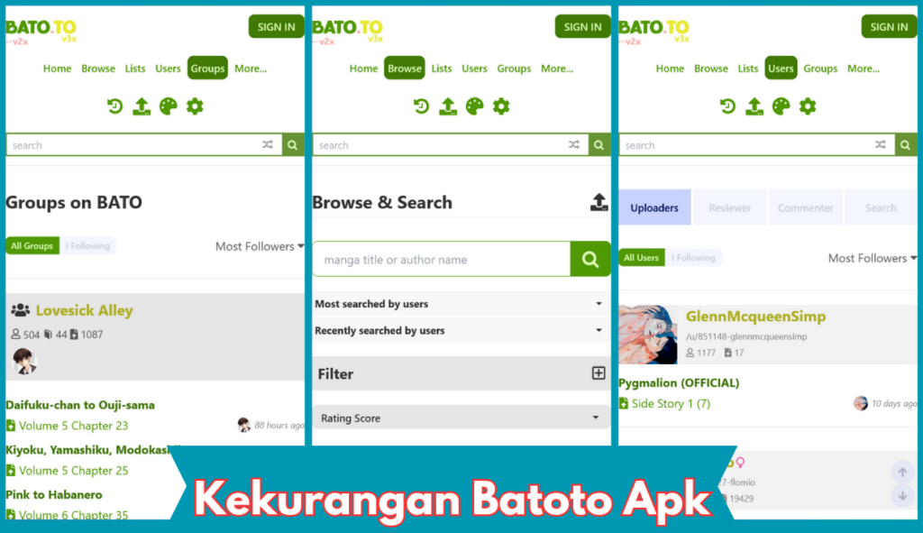 Kekurangan Batoto Apk Komik Manga B. Indonesia Kekurangan Batoto Apk Komik Manga B. Indonesia