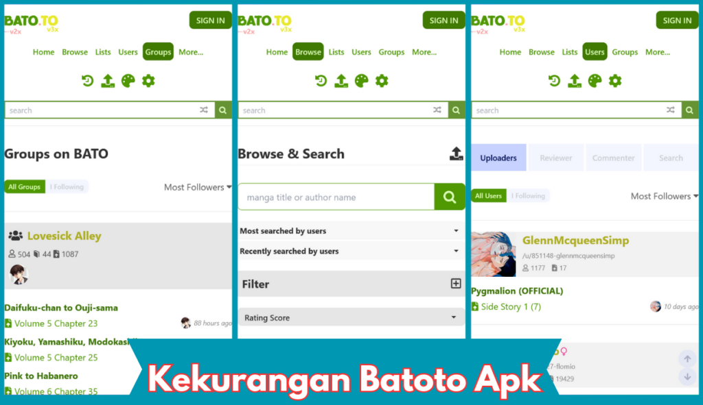 Kekurangan Batoto Apk Komik Manga B. Indonesia