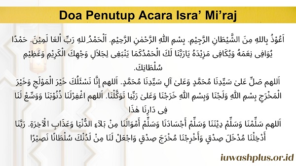 2. Doa Penutup Acara Isra’ Mi’raj