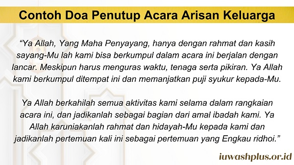 4. Contoh Doa Penutup Acara Arisan Keluarga