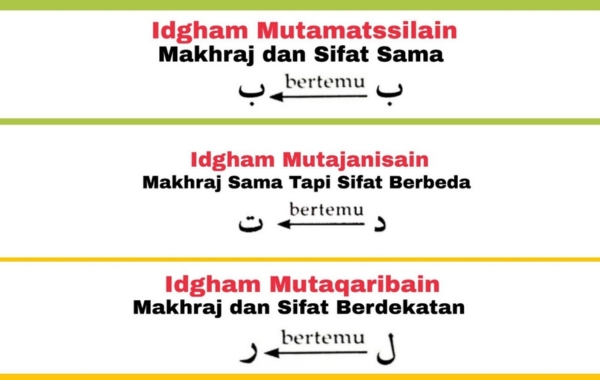 Mengenal Hukum Idghom Mutamatsilain, Mutaqaribain dan Mutajanisain Mengenal Hukum Idghom Mutamatsilain, Mutaqaribain dan Mutajanisain