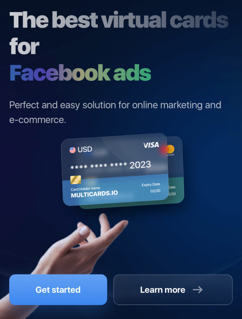 2. Kartu digital untuk iklan di Facebook dari MULTICARDS.